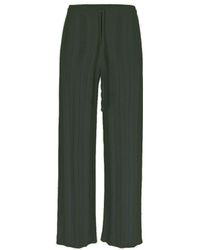 B.B. Wallace - Pantalon Crewdson Laine Tricotée Droit Vert Foncé Trousers - Lyst