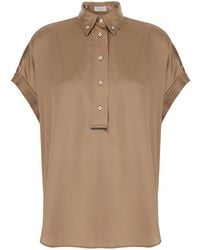 Brunello Cucinelli - Shirt With Button Down Collar And Front Button Closure - Lyst