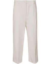 Aspesi - Cropped Buttoned Trousers - Lyst