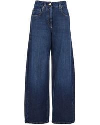 Brunello Cucinelli - Jeans With Five-Pocket Design And Patch Logo On The Back - Lyst