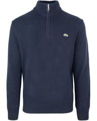 Lacoste - Zip-Up Turtleneck Sweater - Lyst