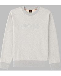 BOSS - Sweatshirt We_Logo Relaxed Fit Cotton Sweatshirts - Lyst