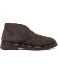 Brunello Cucinelli - Suede Lace-Up Ankle Boots - Lyst