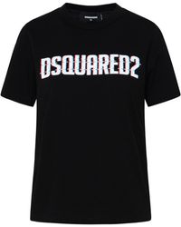 DSquared² - Black Cotton T-shirt - Lyst