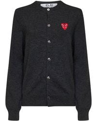 Comme des Garçons - Cardigan Double Heart Emblem Wool Cardigans - Lyst