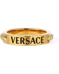 Versace - Logo Metal Ring - Lyst
