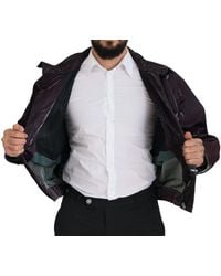 Dolce & Gabbana - Nylon Collared Biker Coat Jacket Clothing - Lyst