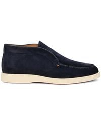 Santoni - Suede Slip-On Loafers Calfskin - Lyst