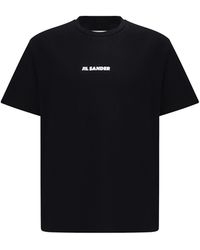 Jil Sander - Crew-Neck Cotton T-Shirt With Printed Logo - Lyst