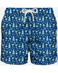 Mc2 Saint Barth - Light Fabric Swim Shorts With Gin Mare All Over Print Gin Mare Special Edition - Lyst