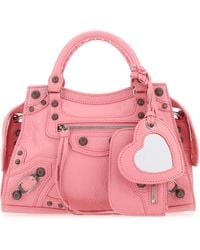 Balenciaga - Pink Leather Neo Cagole Xs Handbag - Lyst