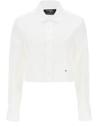 HOMMEGIRLS - Cotton Twill Cropped Shirt - Lyst