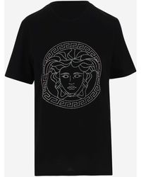 Versace - Cotton T-shirt With Medusa Pattern - Lyst