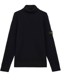 Stone Island - Certified Virgin Wool Turtleneck Sweater - Lyst