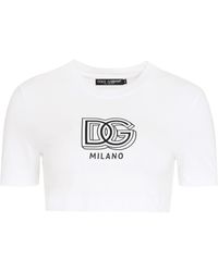 Dolce & Gabbana - Crop-Top With Logo - Lyst