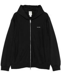 Calvin Klein - Embroidered-Logo Zip-Up Hoodie - Lyst