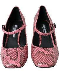 Dolce & Gabbana - Python Leather Mary Jane Heels Shoes Skin - Lyst