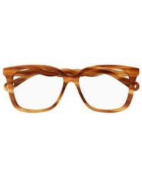 Chloé - Chloe Eyeglasses Square Full Rim, Havana Frame And Clear Demo Lens Ch0090O002 - Lyst