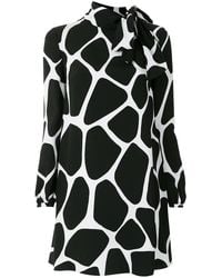 Valentino - Giraffe Print Silk Mini Dress - Lyst