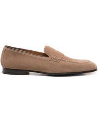 Doucal's - Dark Suede Penny Loafers - Lyst