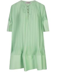 Lanvin - Water Pleated Short Dress With Cascade Effect - Lyst