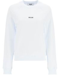 MSGM - Mini Logo Cotton Sweatshirt - Lyst
