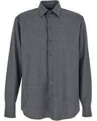 Emporio Armani - Shirt With Classic Collar - Lyst