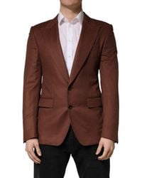 Dolce & Gabbana - Cashmere Single Breasted Jacket Blazer Silk Clothing - Lyst