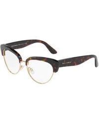Dolce & Gabbana - Eyeglasses Cat Eye Full Rim, Havana Frame And Clear Demo Lens Dg3247502 - Lyst