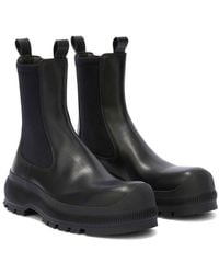 Jil Sander - Slip-On Ankle Boots With Embossed Logo - Lyst