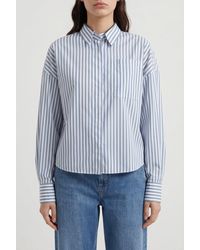 Brunello Cucinelli - Striped Cotton Silk Shirt - Lyst