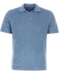 Fedeli - Denim Stretch Cotton Blend Polo Shirt - Lyst