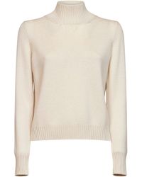Blanca Vita - Virgin Wool Knit Mock Neck Sweater<Br - Lyst