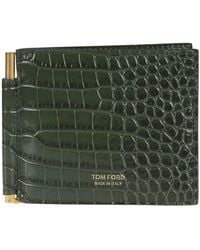 Tom Ford - Printed Alligator Money Clip Wallet - Lyst