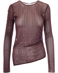 Patrizia Pepe - Pinstripe Tulle Top - Lyst