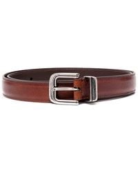 Brunello Cucinelli - Leather Belt With Buckle - Lyst