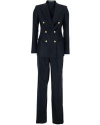 Tagliatore - Double-Breasted Suit Linen-Blend Trouser Suits - Lyst