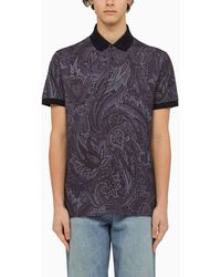 Etro - Short Sleeved Polo With Paisley Print - Lyst