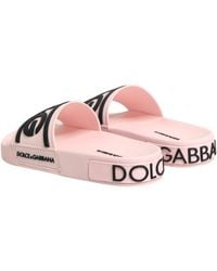 Dolce & Gabbana - Rubber Slides Sandals Beachwear Shoes - Lyst