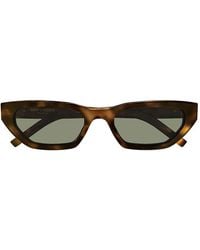 Saint Laurent - Sunglasses Cat Eye Full Rim, Shiny Havana Frame And Lens Slm126003 - Lyst