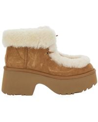 UGG - 'Esmee' Ankle Boots With Fur Detailing And Platform - Lyst