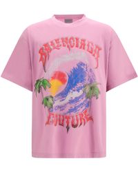 Balenciaga - Vintage Surfer Oversized T-Shirt Cotton T-Shirts - Lyst