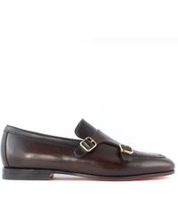 Santoni - Leather Double-Buckle Loafer - Lyst