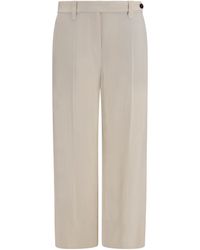 Brunello Cucinelli - Cigarette Pants Fluid Viscose And Linen Twill Viscose - Lyst