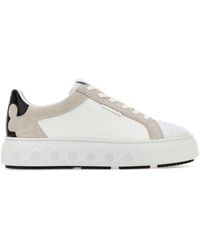 Tory Burch - Two-Tone Leather And Suede Ladybug Sneakers - Lyst