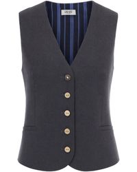 Liu Jo - Tailored Vest With V-Neckline And Contrasting Back - Lyst