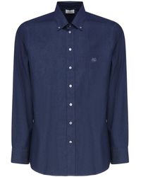 Etro - Denim Shirt With Logo - Lyst