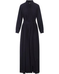 Kiton - Silk Shirt Long Dress With Pleating - Lyst