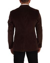 Dolce & Gabbana - Corduroy Slim Fit Coat Dg Logo Blazer Cotton Clothing - Lyst