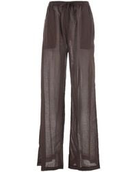 FEDERICA TOSI - High-Waisted Cotton Muslin Pants With Pockets For Trousers - Lyst